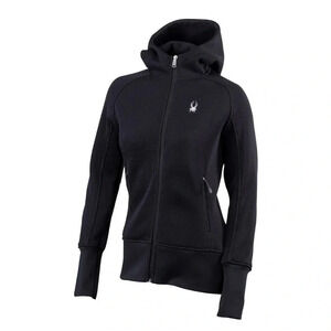 Spyder Full Zip Hoodie Mid Weight Black Sweater Size XL